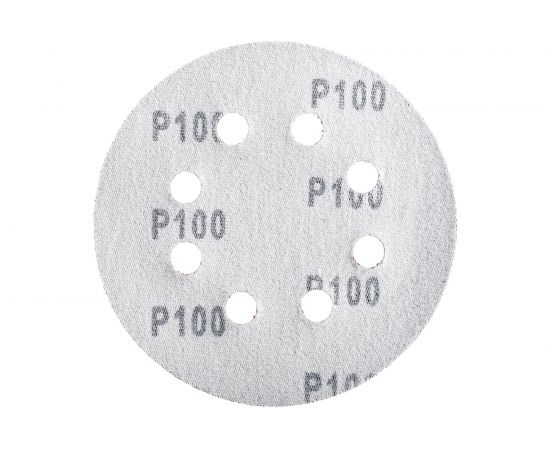 Круг абразивный шлифовальный перфорированный под липучку (10 шт; 125 мм; Р100) TUNDRA 2603076 – изображение 5