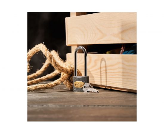 Навесной замок ЧЕТЫРЕ СЕЗОНА Чугун 40 мм, длинная дужка 79-0024 – изображение 8