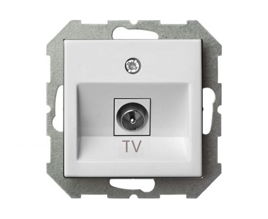 Телевизионная розетка LIREGUS Эпсилон ITVL-1-01 E/B белая без рамки 28-022 