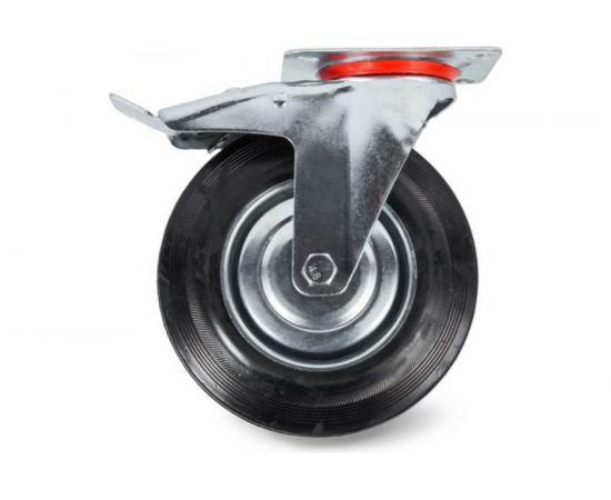 Колесо поворотное резиновое с тормозом SCb 93 75 мм TOR 1003650 