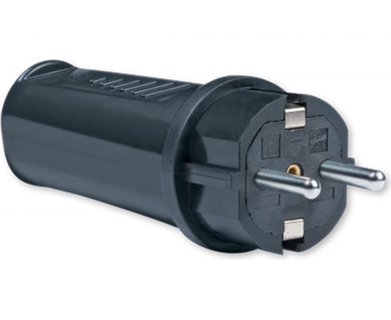 Массивная вилка Aling-conel CONEL с заземляющим контактом 16A 250В, черный 304.13 137003 