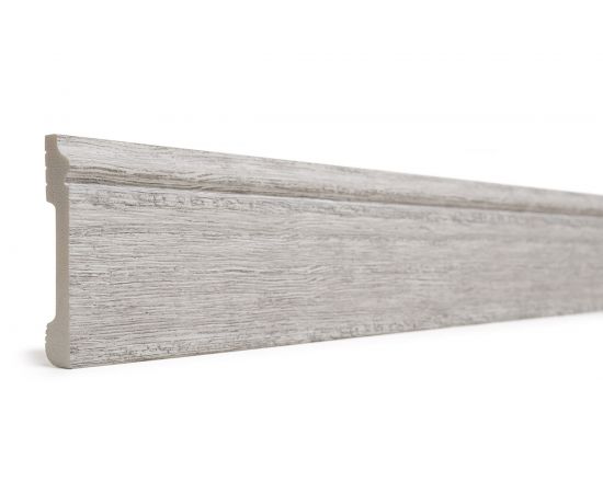 Напольный плинтус Decor-Dizayn ударопрочный, влагостойкий, дуб беленый, 79х13х2400 мм 005-89SH 
