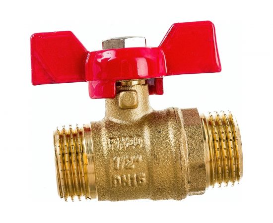 Кран шаровой ProfECO 1/2 НР-НР муфтовый бабочка Ду15 Ру20 11Б27п1 PE-12MMB 