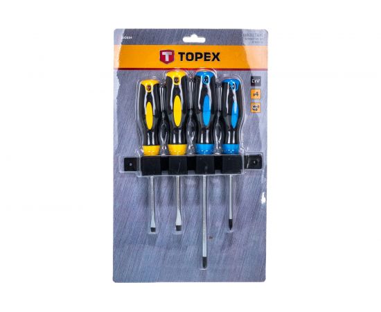 Отвертки (закаленное, намагниченное жало, сталь CrV, двухкомпонентная рукоятка) TOPEX 39D884 