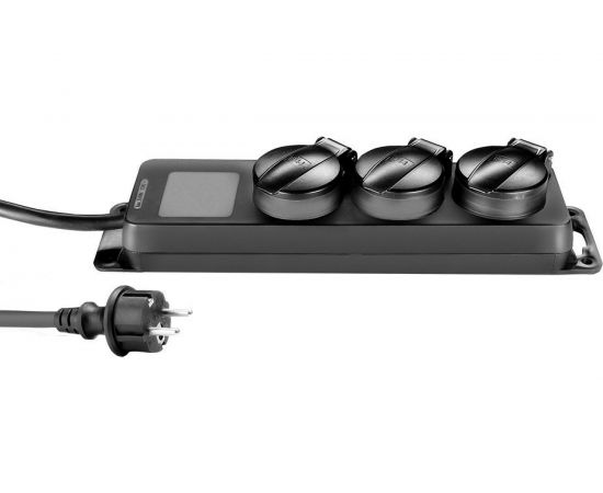 Удлинитель Adam Hall с 3 розетками, 250В, 16А, IP44, пластик, цвет черный 8747IP3 