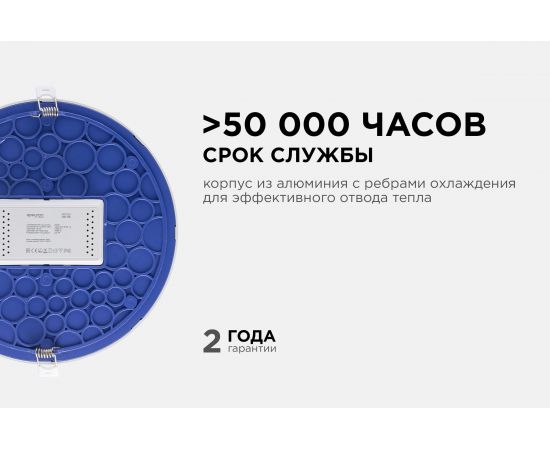 Встраиваемая светодиодная панель APEYRON круглая 220В, 24Вт, CRI:80Ra, 1920Лм, Ф 220/208 мм 06-56 – изображение 13