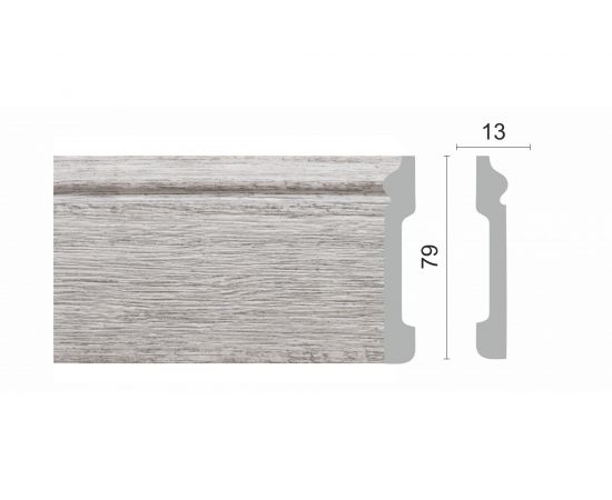 Напольный плинтус Decor-Dizayn ударопрочный, влагостойкий, дуб беленый, 79х13х2400 мм 005-89SH – изображение 2