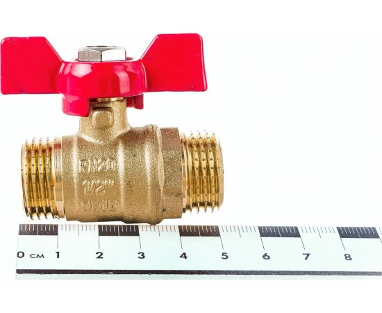 Кран шаровой ProfECO 1/2 НР-НР муфтовый бабочка Ду15 Ру20 11Б27п1 PE-12MMB – изображение 2