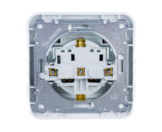 Розетка с крышкой, белая Makel Mimoza 12029 – изображение 2
