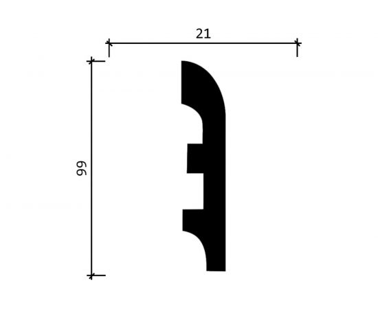 Напольный плинтус Decor-Dizayn ударопрочный влагостойкий под покраску 100Х21Х2000 мм DD41 – изображение 2