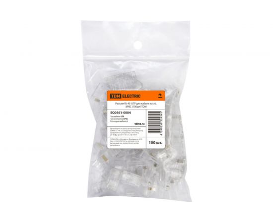 Разъем RJ-45 TDM UTP, для кабеля категории 6, 8P8C, 100 штук SQ0561-0004 – изображение 2
