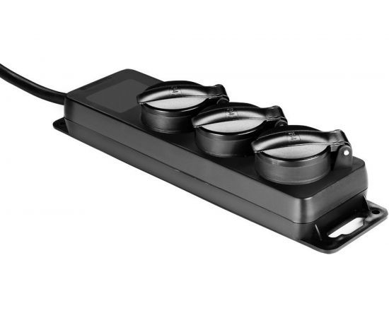 Удлинитель Adam Hall с 3 розетками, 250В, 16А, IP44, пластик, цвет черный 8747IP3 – изображение 3