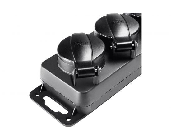 Удлинитель Adam Hall с 3 розетками, 250В, 16А, IP44, пластик, цвет черный 8747IP3 – изображение 4