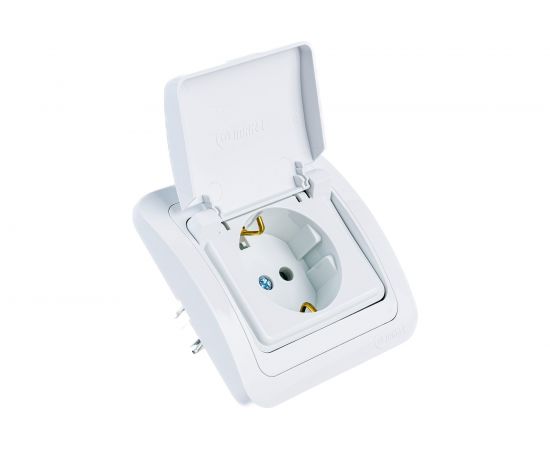 Розетка с крышкой, белая Makel Mimoza 12029 – изображение 4