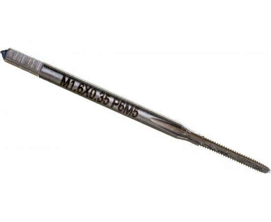 Машинно-ручной метчик TORNERI М 1.6х0.35 Р6М5, для сквозных отверстий 038184 – изображение 7