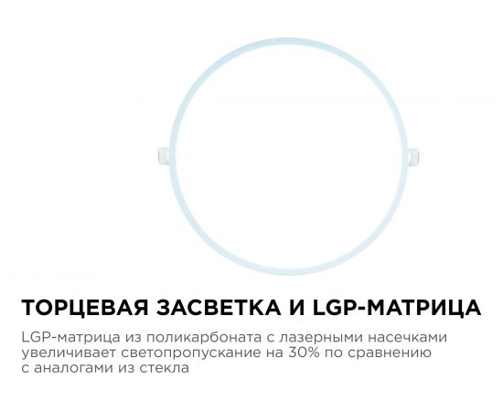 Встраиваемая светодиодная панель APEYRON круглая 220В, 24Вт, CRI:80Ra, 1920Лм, Ф 220/208 мм 06-56 – изображение 10
