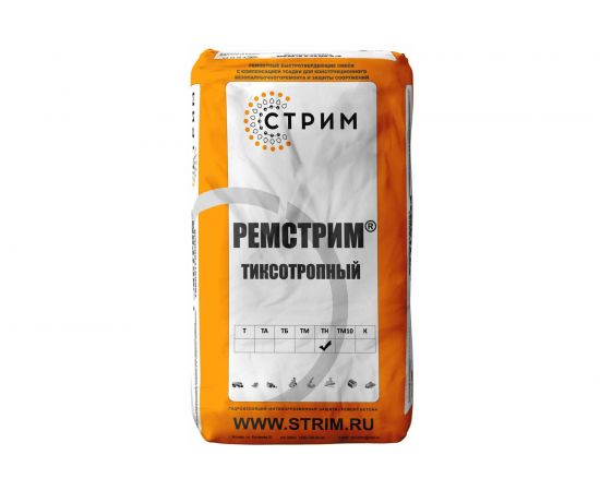 Смесь для ремонта бетона СТРИМ Ремстрим ТН с фиброй, 25 кг РТМ000Т000Н 