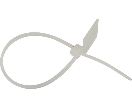 Хомут с площадкой под маркер REXANT 100x2,5 мм, белый, 100 шт. 07-0106-2 