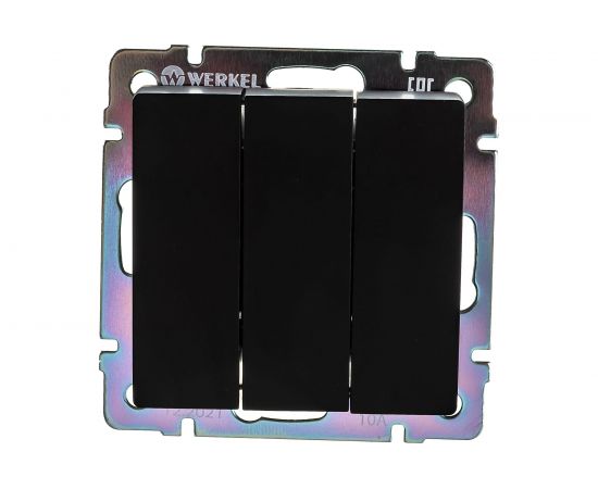 Выключатель WERKEL W1130008 трехклавишный черный матовый a051596 