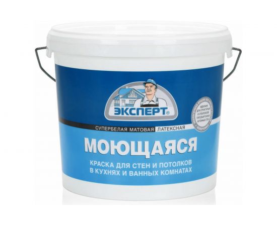 Краска моющаяся супербелая ЭКСПЕРТ 7 кг 17369 