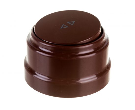 1-клавишный проходной выключатель Bylectrica А610-2261 10А, открытой установки, серия РЕТРО, коричневый, А610-2261 