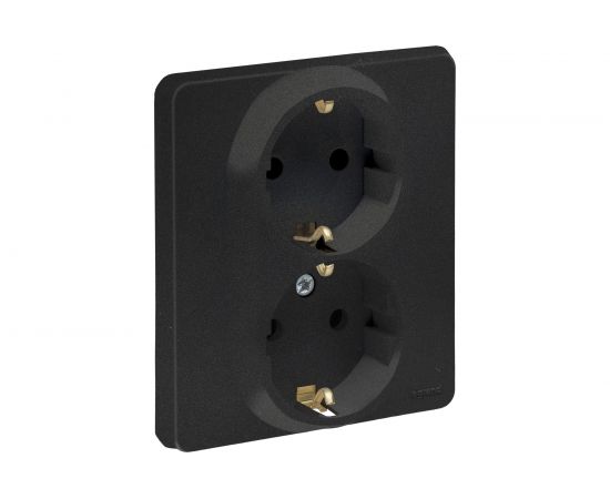 Розетка Legrand 2x2К+З - немецкий стандарт - 16 А - 250 В - INSPIRIA - антрацит 673753 – изображение 2