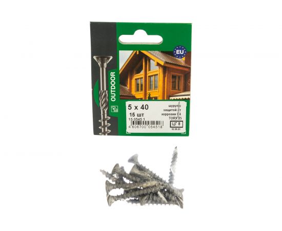Усиленный саморез ЕВРОПАРТНЕР с антикоррозионным покрытием 5.0х40 TX-25, 15 шт 15 0545 1 – изображение 2