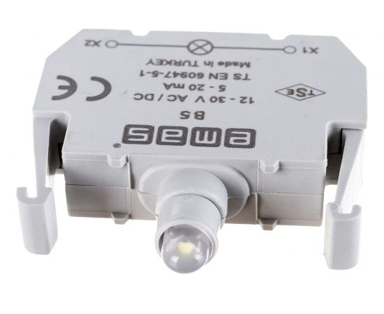 Блок-контакт подсветки Emas В5 с белым светодиодом, серия B, 12-30В AC/DC B5 – изображение 2