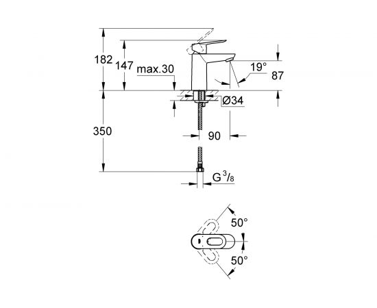 Смеситель для раковины Grohe BauLoop гладкий корпус 23337000 – изображение 2