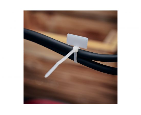 Хомут с площадкой под маркер REXANT 100x2,5 мм, белый, 100 шт. 07-0106-2 – изображение 3