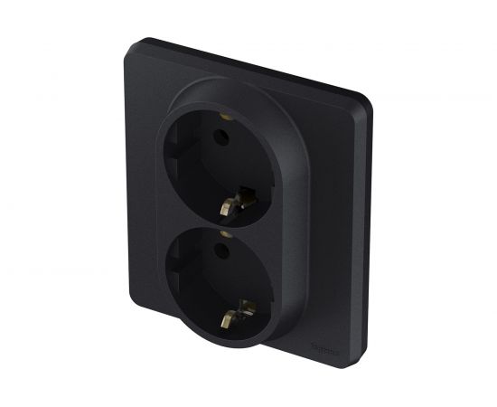 Розетка Legrand 2x2К+З - немецкий стандарт - 16 А - 250 В - INSPIRIA - антрацит 673753 – изображение 3