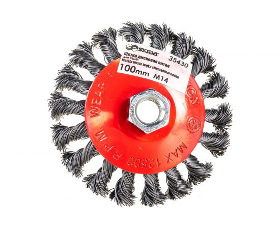 Щетка дисковая витая (100 мм; М14) для УШМ SKRAB 35430 – изображение 3