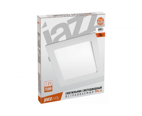 Встраиваемый светильник Jazzway PPL-S 15w 4000K IP40 WH 190мм квадратный 5008380A – изображение 3