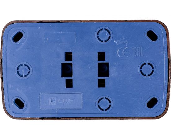 2-местная розетка EKF ОП Минск 10А без заземления, тёмное дерево SQEGR10-102-40 – изображение 4