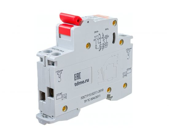 Автоматический выключатель дифференциального тока TDM 63М 2P1P+N C10 10мА 4,5кА тип АС SQ0202-0065 – изображение 4