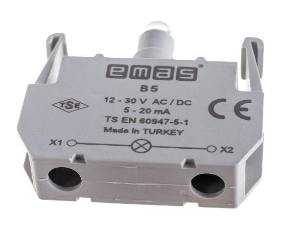 Блок-контакт подсветки Emas В5 с белым светодиодом, серия B, 12-30В AC/DC B5 – изображение 5