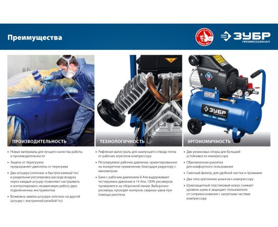 Воздушный компрессор 320 л/мин ЗУБР Профессионал КПМ-320-50 – изображение 10