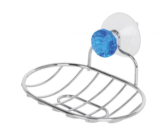 Подвесная мыльница Рыжий кот Бриллиант овальная, синий, на присоске W2732A 311464 