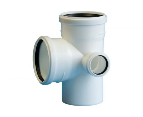 Крестовина ПОЛИТЭК двухплоскостная, для бесшумной канализации из ПП, диаметр 110х110х50/87.5 град, левая 120001103 