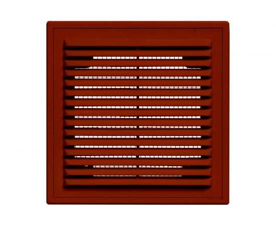 Решетка вентиляционная вытяжная с рамкой (150x150 мм; коричневая) ВИЕНТО 1515ВРкор 