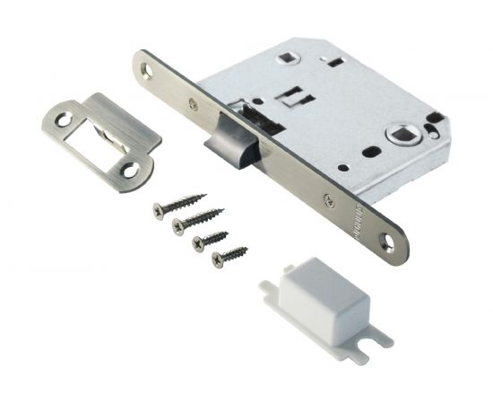 Защелка Аллюр L7050PR SN (матовый никель; пластик; овальная планка 18 мм; без ручек; с фиксатором) 11563 