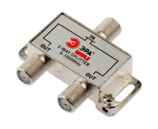 Делитель ЭРА ТВ Simple DSF01 2 ответвления под F разъем, 5-1000 МГц Б0048320 
