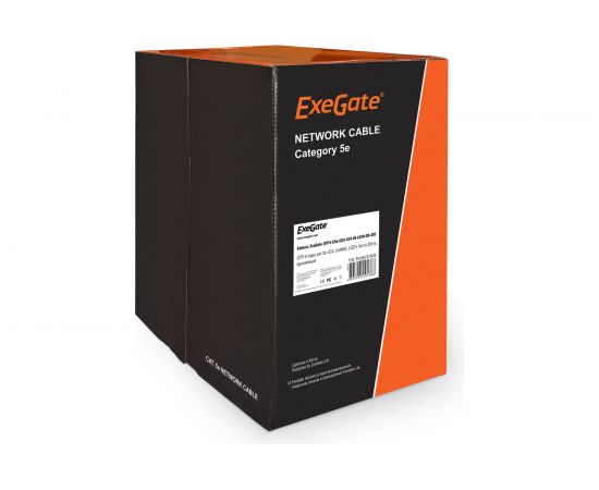 Кабель UTP ExeGate 4 пары, категория 5e, CCA, 24AWG, LSZH, бухта 305м, оранжевый 256747 