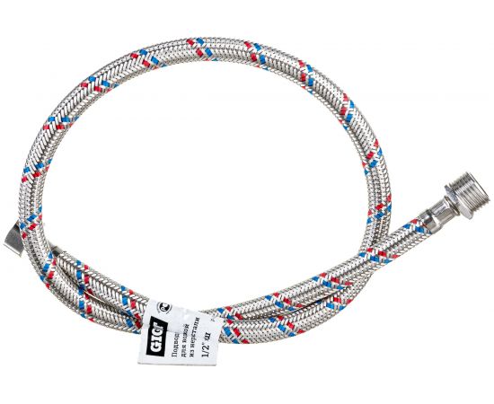 Гибкая подводка для воды Gigant с оплеткой из нержавеющей стали, 1/2""х80 см, г/ш P-80-GW 