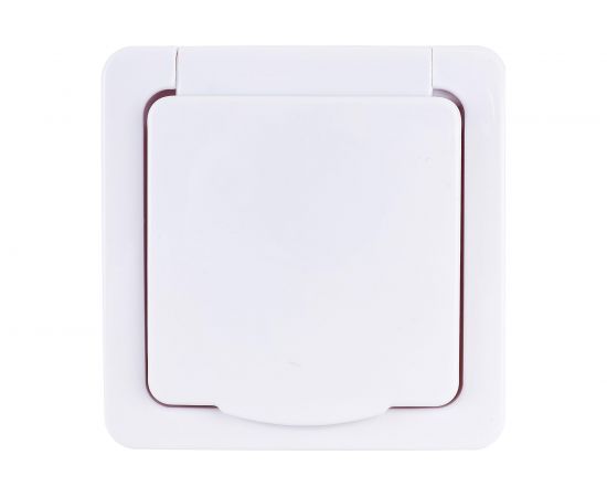 Одноместная розетка IEK с заземляющим контактом, с крышкой, для открытой установки РСб20-3-ГПБб IP54 ERMP12-K01-16-54-EC 