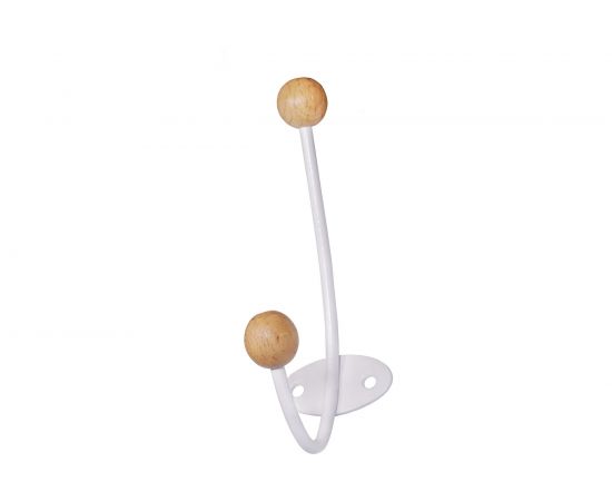 Крючок-вешалка с деревянными шариками Трибатрон КВД-2 белый 4338 
