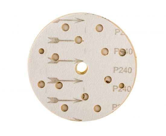 Абразив на бумажной основе в кругах 15 отв D 150 Р240 набор 10 шт Schtaer 255Abrasive paper 255Sc240 – изображение 2