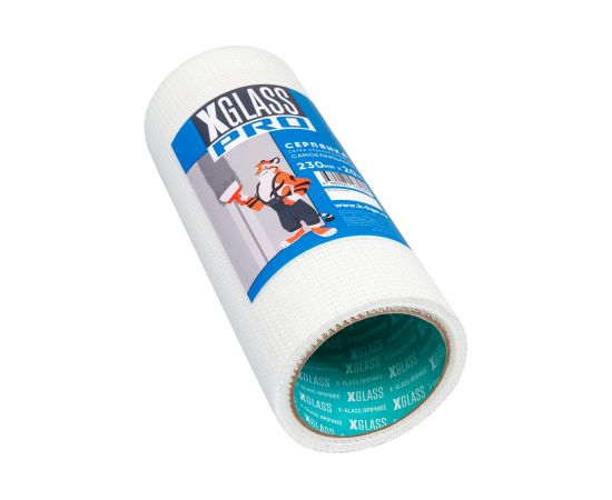 Лента серпянка стеклотканевая самоклеящаяся X-Glass Pro 230 мм х 20 м Б0000004015 – изображение 2