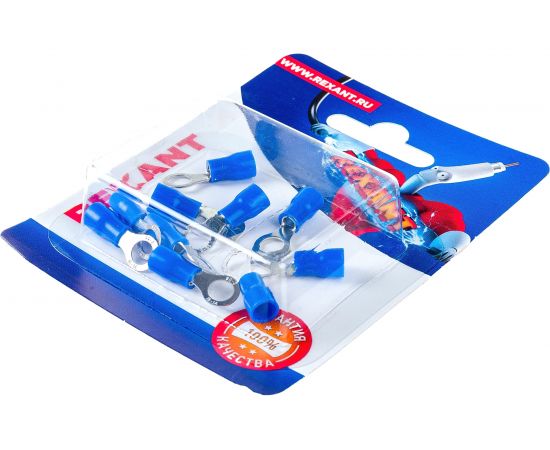 Кольцевой изолированный наконечник REXANT d 5,3 мм 1,5-2,5мм2 НКи 2.5-5 синий 10 шт 06-0419-A – изображение 2