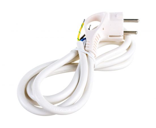 Сетевой шнур с вилкой ЭРА U-3x1,5-1,5m-W с заземлением 1,5м ПВС 3x1,5мм2 белый Б0048704 – изображение 2